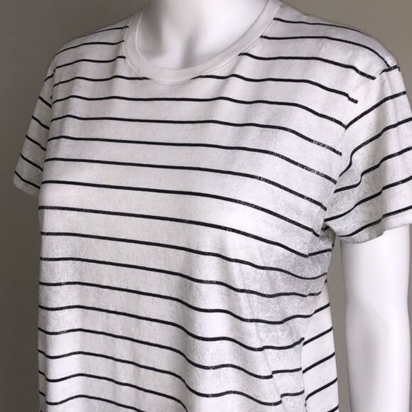 ATM Anthony Thomas Melillo Glitter Spray Striped Tee - L - Picture 6 of 7